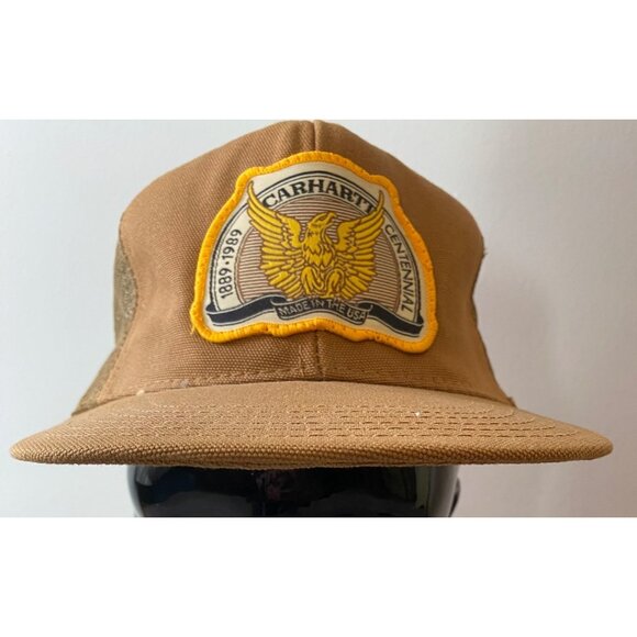 Carhartt Centennial Mesh Snapback Hats Brown & Blue Made In USA - Picture 8 of 16